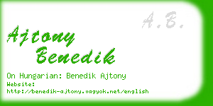 ajtony benedik business card